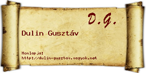 Dulin Gusztáv névjegykártya